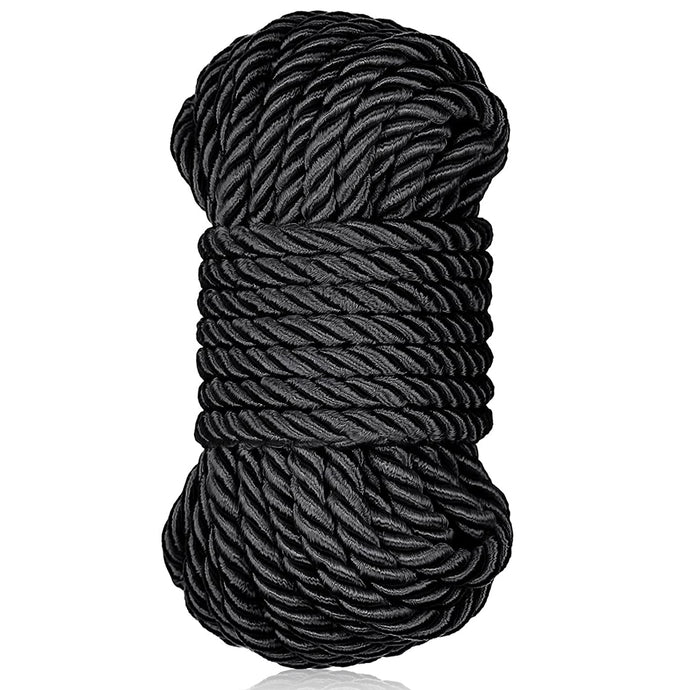 Shibari Soft Bondage Rope 10 metres Black 100% Cotton Tie & Tease Fun