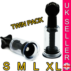 Twin Pack Nipple Suckers Suction Inverted Erector Enlargement Suckers Twist Pump - Angelsandsinners