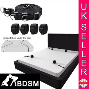 Under Bed Restraint System BDSM Mattress Bondage Wrist Ankle Straps Handcuffs UK - Angelsandsinners