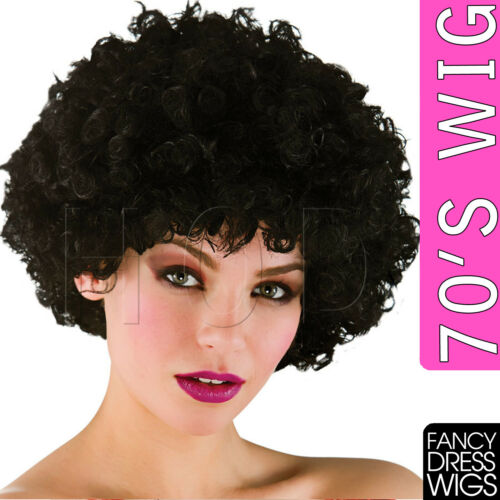 UNISEX BOOGIE 70'S FANCY DRESS WIGS DISCO FEVER COSPLAY COSTUME LADIES WIG PARTY - Angelsandsinners