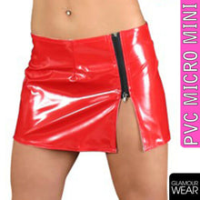 Load image into Gallery viewer, PVC MINI SKIRT UK MADE GLAMOUR LADIES WOMENS VINYL PU WETLOOK BODYCON FASHION - Angelsandsinners