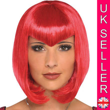 Load image into Gallery viewer, Vampire Vamp Sultry Red Wig Pointy Triangle Fringe Bangs Sexy Gothic Punk Style - Angelsandsinners