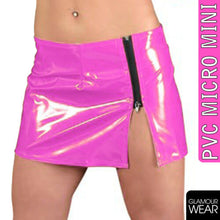 Load image into Gallery viewer, PVC MINI SKIRT UK MADE GLAMOUR LADIES WOMENS VINYL PU WETLOOK BODYCON FASHION - Angelsandsinners