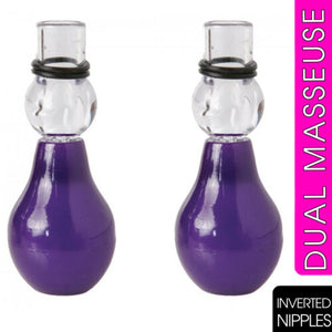 Twin Nipple Suction Pumps Nipple Suckers Inverted Nipples Erector Set Purple - Angelsandsinners