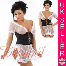 Load image into Gallery viewer, Sexy Sheer Lace Up Bodice Serving Wench Costume Oktoberfest Hostess Sizes S-XL - Angelsandsinners