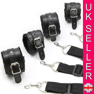 Under bed Restraints Under Mattress Bondage Restraint System With Leather Cuffs - Angelsandsinners