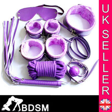 Load image into Gallery viewer, Under Bed Bondage Set Kit Hand Ankle Cuffs Collar Whip Eye Mask Kinky Restraint - Angelsandsinners