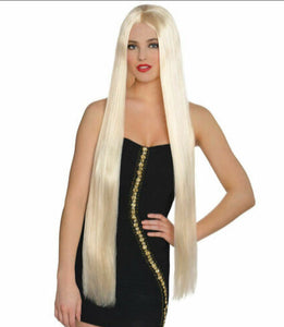 36" Lavish Blonde Wig Extra Long Witch Model Adult Womens Fancy Dress Costume - Angelsandsinners