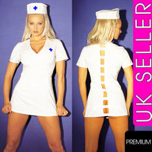 Load image into Gallery viewer, SEXY WHITE DREAM PVC NURSE UNIFORM NURSES CARE COSTUME DRESS OUTFIT FANCYDRESS - Angelsandsinners
