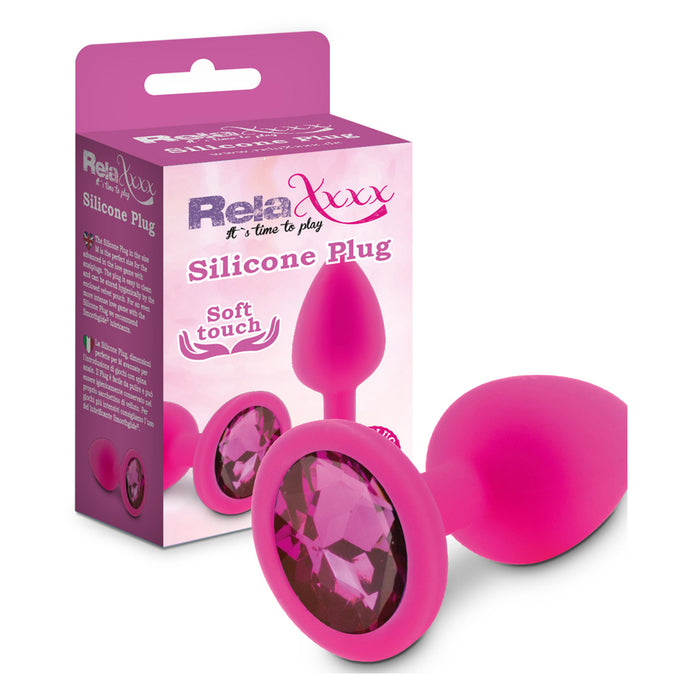 RelaXxxx Silicone Diamont Plug Pink Medium - Angelsandsinners