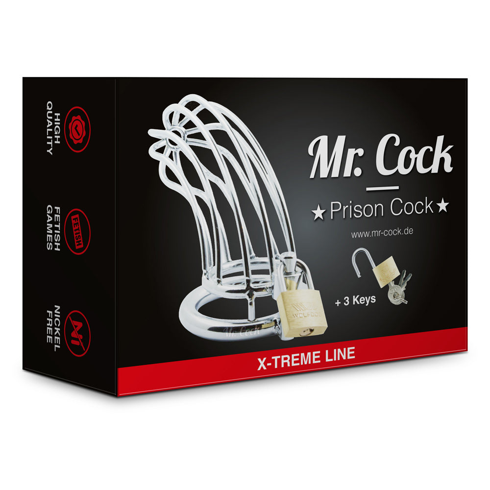 Mr Cock Extreme Line Prison   Silver 50mm - Angelsandsinners