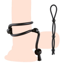 Load image into Gallery viewer, Silicone Dual Cock Ring Delay Ejaculation Sex Toys Men&#39;s Adjustable penis ring