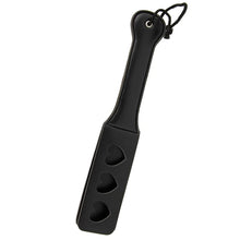 Load image into Gallery viewer, Black Vegan Heart Role Play Split Bondage Fetish Spanking Paddle Flogger