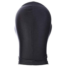 Load image into Gallery viewer, BLACK UNISEX SPANDEX FULL HOOD MASK OPEN EYES STRETCHY COSPLAY GIMP COSTUME