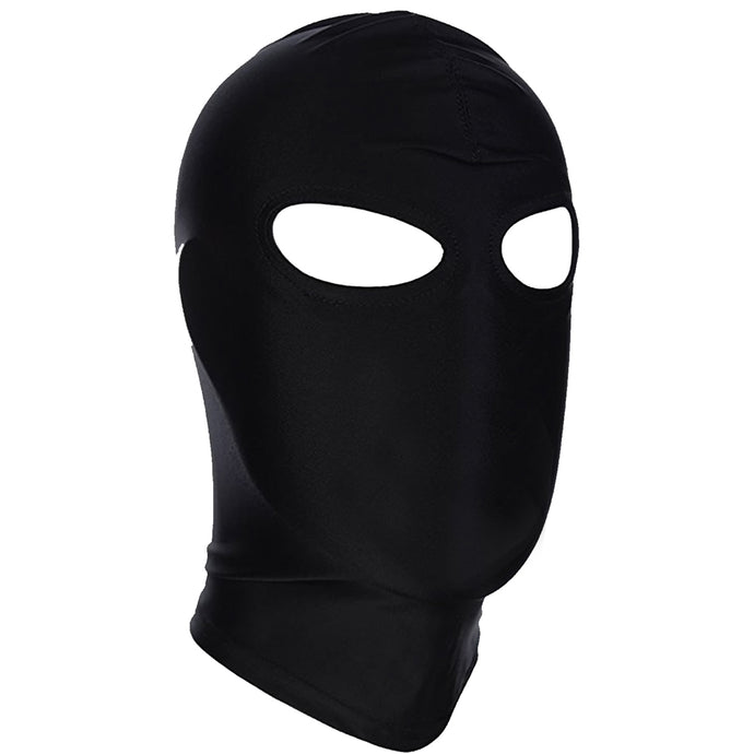 BLACK UNISEX SPANDEX FULL HOOD MASK OPEN EYES STRETCHY COSPLAY GIMP COSTUME