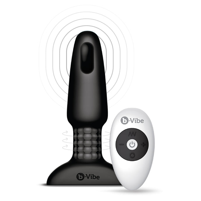 b-Vibe World's First Rimming Plug v2 Black USB Rechargeable Battery - Angelsandsinners