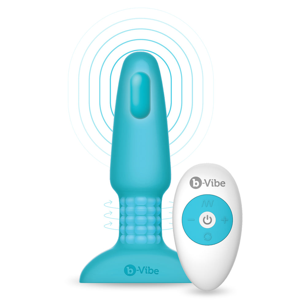b-Vibe World's First Rimming Plug v2 USB Rechargeable Battery Teal - Angelsandsinners