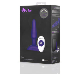 b-Vibe Trio Silicone Butt Plug Purple - Angelsandsinners