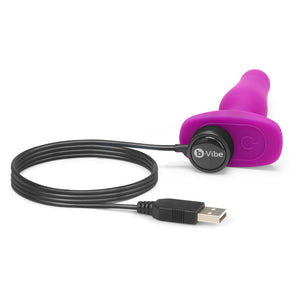 b-Vibe Novice Anal Plug Fuchsia/Silver Vibes for Pleasure & Relaxation - Angelsandsinners