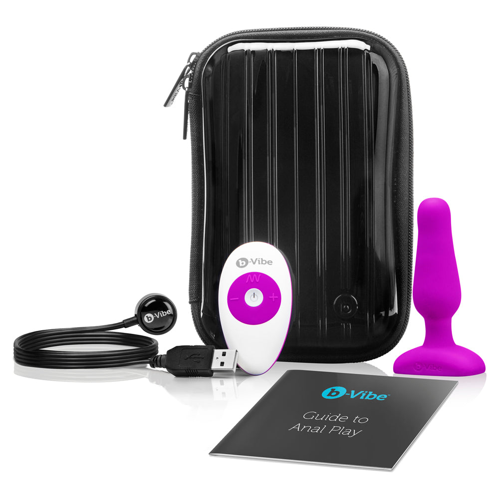 b-Vibe Novice Anal Plug Fuchsia/Silver Vibes for Pleasure & Relaxation - Angelsandsinners