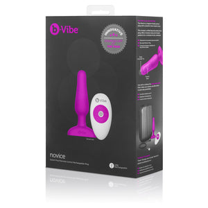 b-Vibe Novice Anal Plug Fuchsia/Silver Vibes for Pleasure & Relaxation - Angelsandsinners