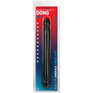 Doc Johnson Smooth Double Header Double Dildo Black 18 Inches - Angelsandsinners