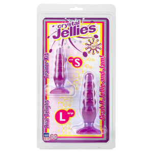Doc Johnson Crystal Jellies Beaded Butt Plug 2 Piece Kit - Angelsandsinners