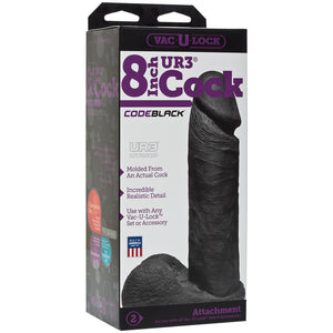 Vac-U-Lock Codeblack Cock Black 8in - Angelsandsinners