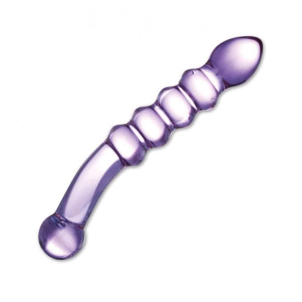 Glas Purple Rain 11.5 Inch Ribbed Dildo - Angelsandsinners