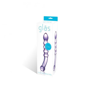 Glas Purple Rain 11.5 Inch Ribbed Dildo - Angelsandsinners