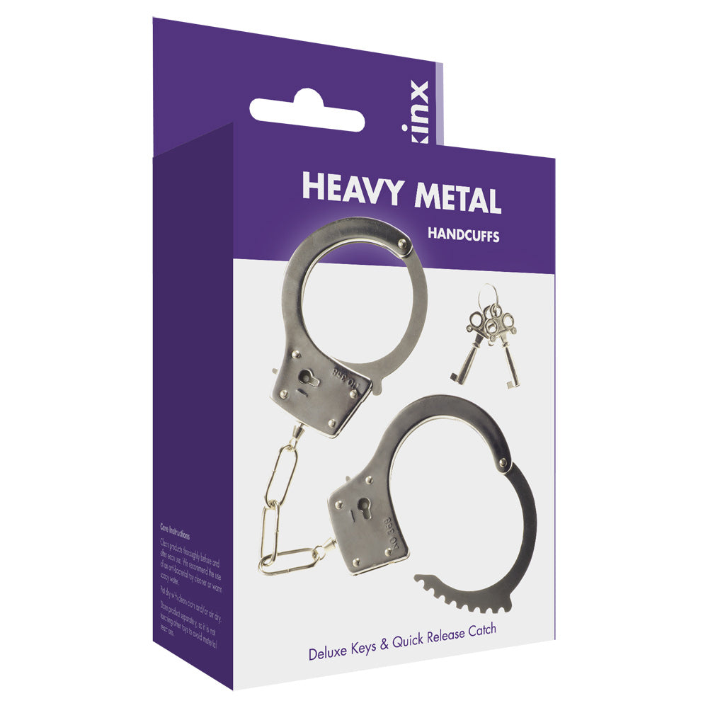 Kinx Heavy Metal Handcuffs Silver OS - Angelsandsinners