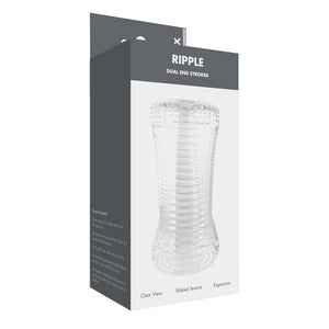 Linx Ripple Dual End Stroker Male Masturbator Transparent Os - Angelsandsinners