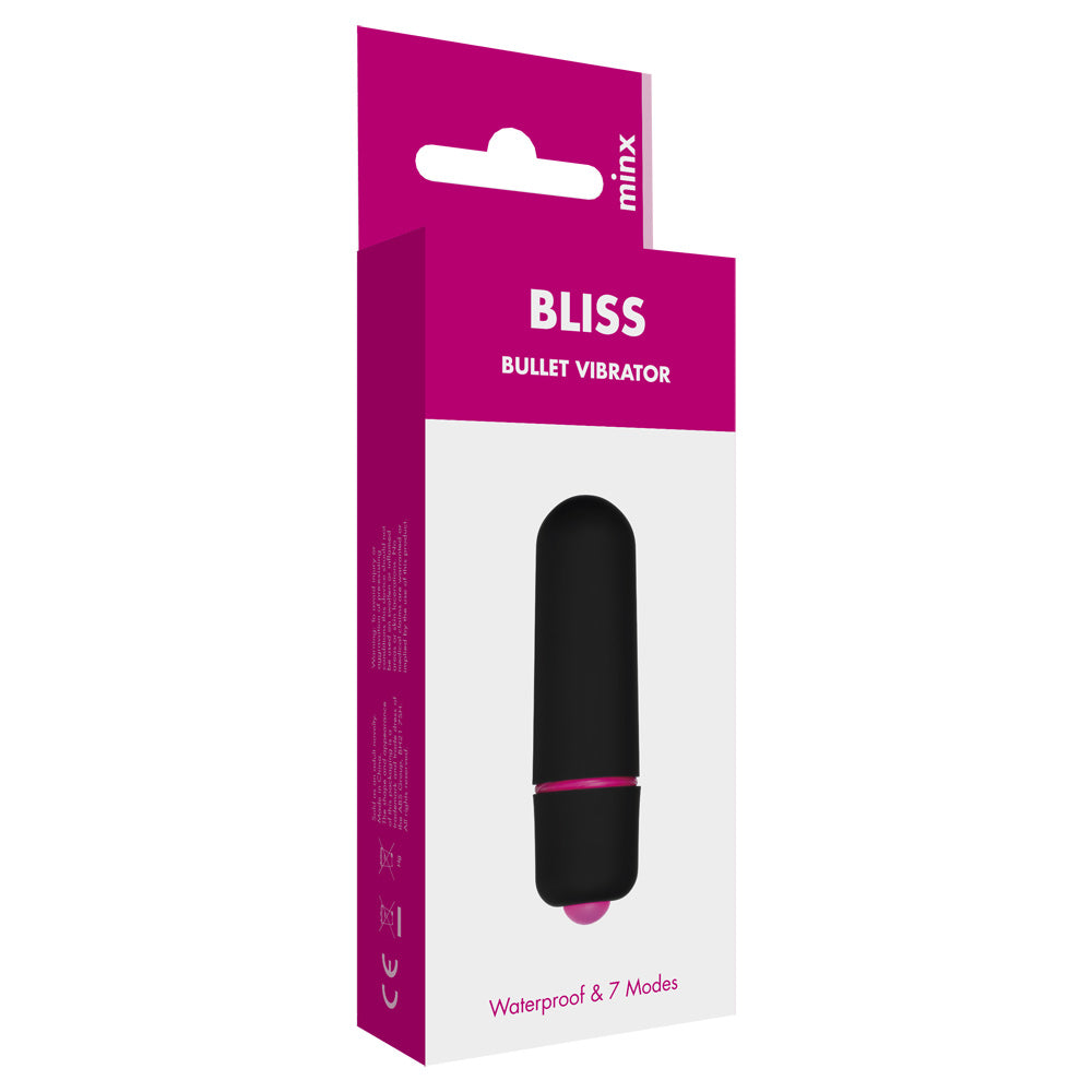 Minx Bliss 7 Mode Mini Bullet Vibrator Black - Angelsandsinners
