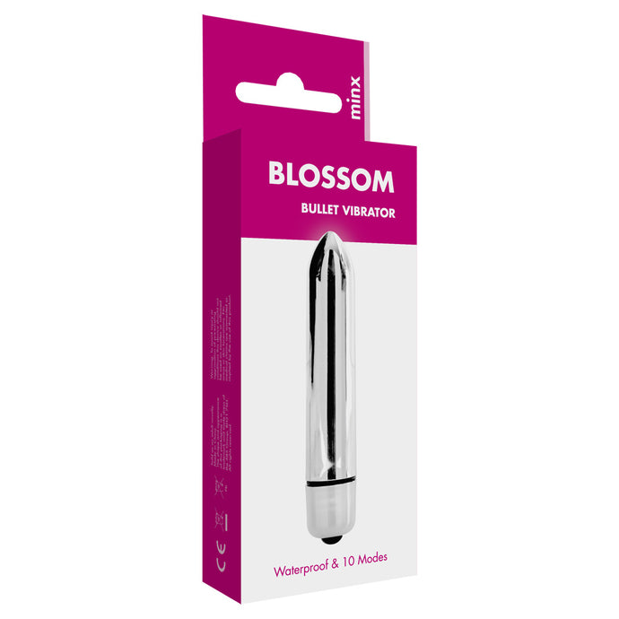 Minx Blossom 10 Mode Bullet Vibrator Silver - Angelsandsinners