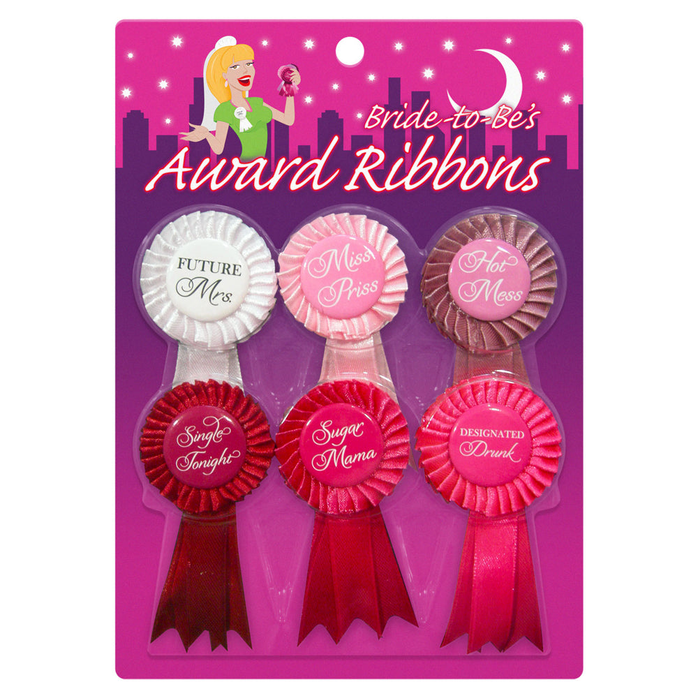 Bride-To-Be Award Ribbon Rosette 6 Pack - Angelsandsinners