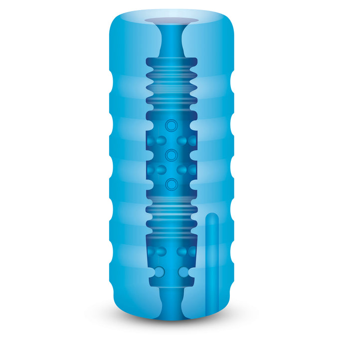 Zolo Backdoor Squeezable Vibrating Stroker Vibrating Stroker Blue Os - Angelsandsinners