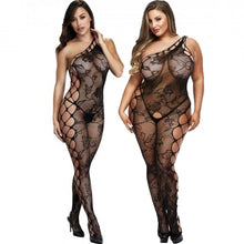 Load image into Gallery viewer, Baci Lingerie Off The Shoulder Bodystocking Black - Angelsandsinners